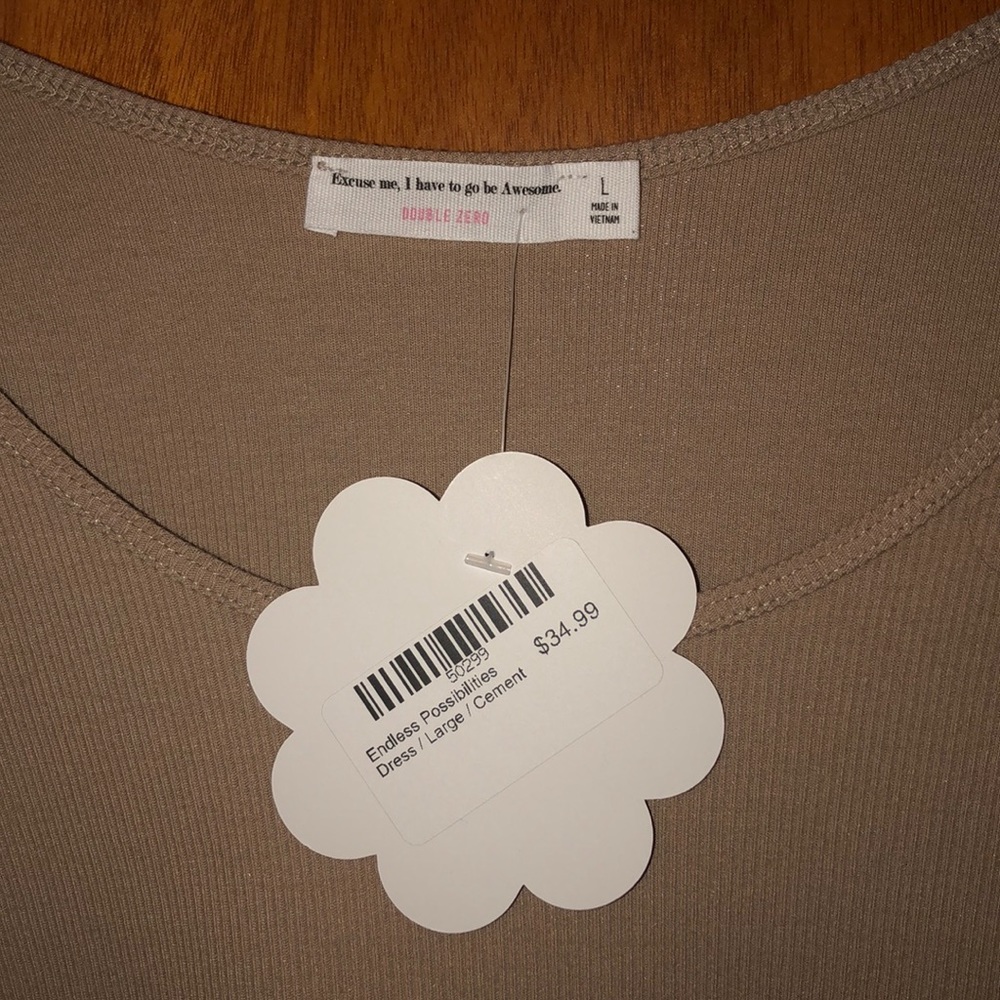 NWT Tan form fitting dress - Picture 5 of 5